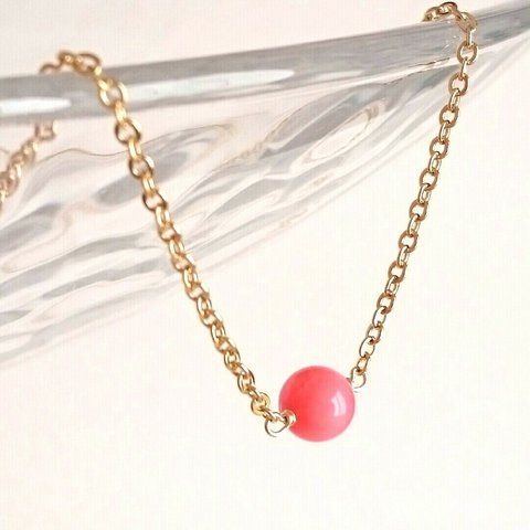 ピンク珊瑚(染)ネックレス