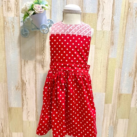 新作！👗お食事エプロン ドレス風👗100-110cm