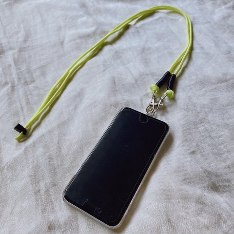 Cord Strap<ネオンイエローグリーン×ブラック>