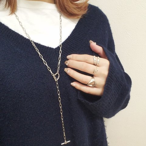 X'masセール🎄ハート♡装着簡単♪付け方自由♥️ロングネックレス⚫○軽いです♡