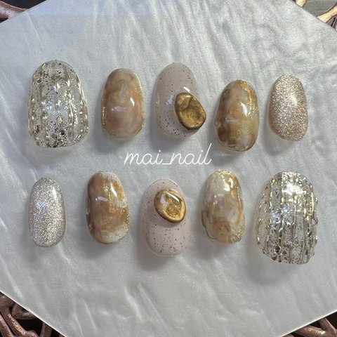 【SALE】　ネイルチップ　ニュアンス　マグネット　春