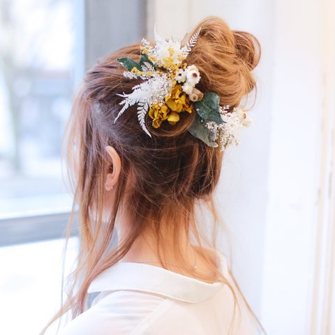 ヘッドパーツ《 wedding×hairaccessory×mustard yellow》