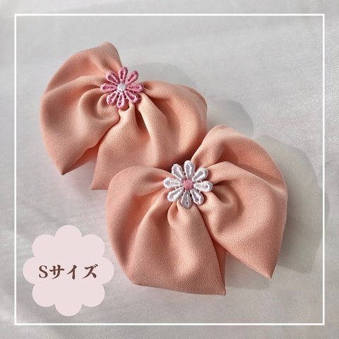 (Ssize) お花のシニヨンバレッタ(ピンク)こどもにぴったりヘアアクセサリー♡不器用ママでも簡単可愛くヘアアレンジ୨୧キッズ髪飾り⭐︎バレエ・発表会　みんなが振り向くヘアアクセサリー