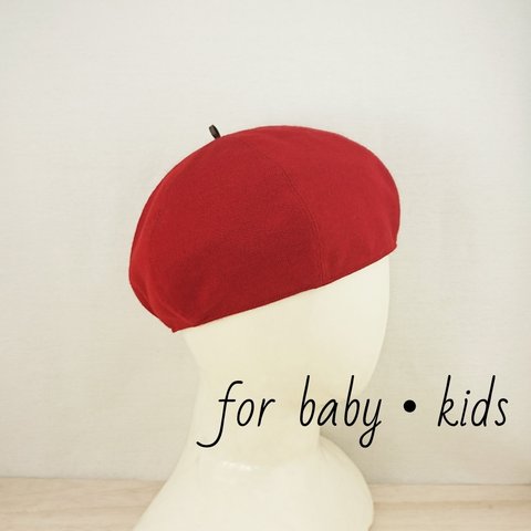 ＊baby・kids＊wool blend knit  beret    red