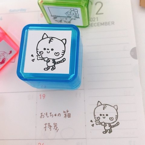 デコレーションパーティスタンプ　ねこたんチェック