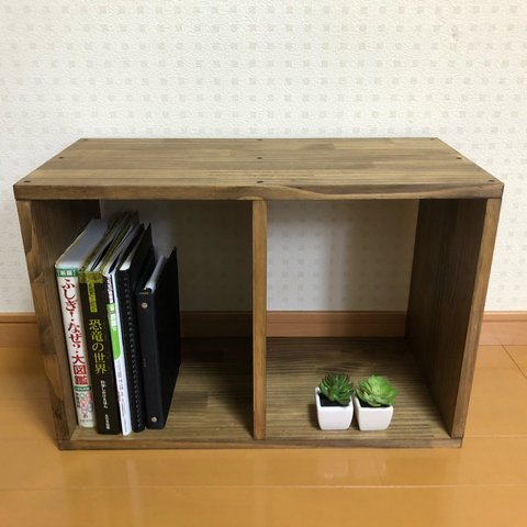【ジャコビーン／2段ボックス】ボックス・ラック・シェルフ・木製・収納・３段＜No.079＞