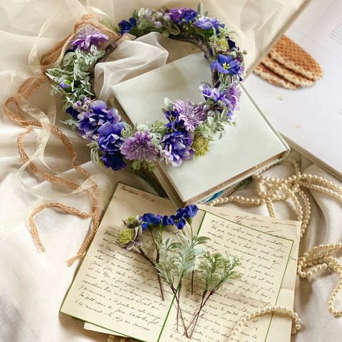 flower crown*lavender blue*