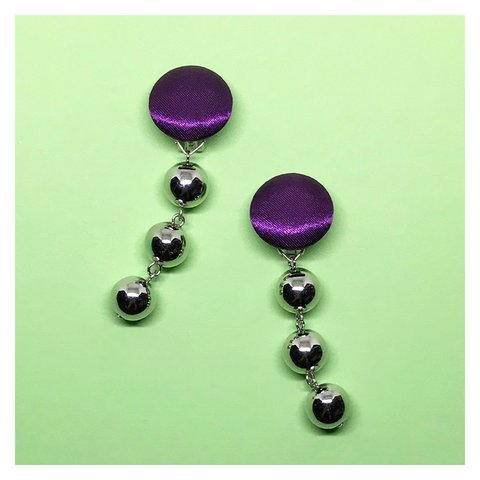 ロイヤルパープルゆらゆらイヤリング Royal Purple Dangle Earrings