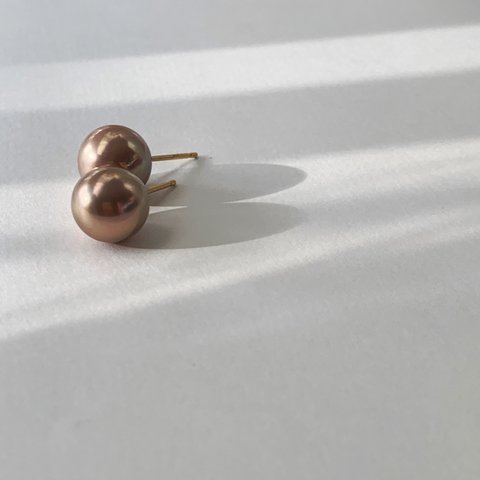 Natural brown pearl earrings