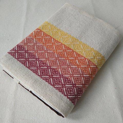 こぎん刺し刺繍ブックカバー(紅葉)