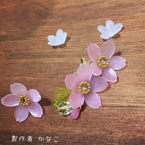 初恋桜のイヤーカフ＆ピアス【イヤリング】