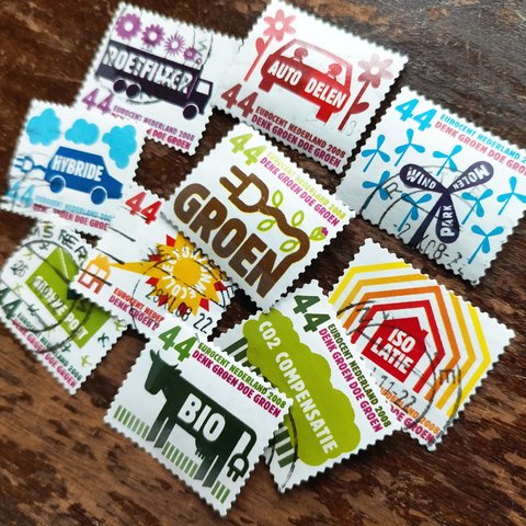 オランダ古切手（10枚set）DENK GROEN DOE GROEN【Holland】DA-STE132