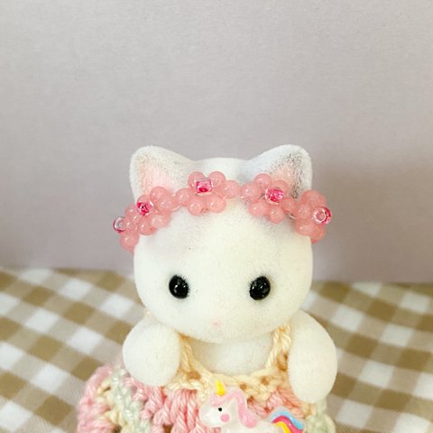 ◇お花のヘア飾り①◇2つで500円　シルバニア　シルバニア赤ちゃん　夏　ビーズ