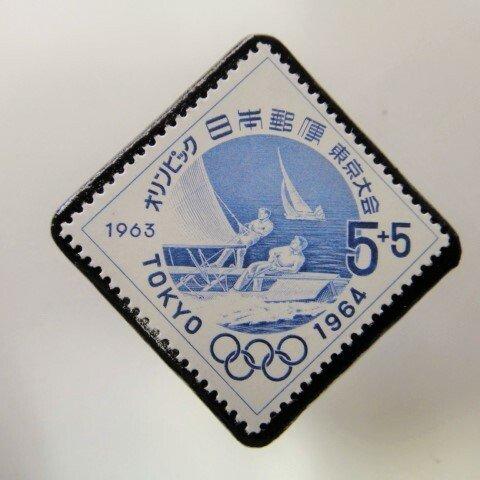 日本　東京オリンピック切手ブローチ 3732