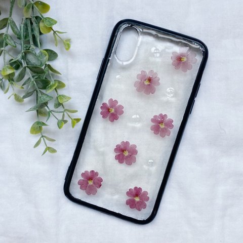 押し花 スマホケース iphoneX ドライフラワー