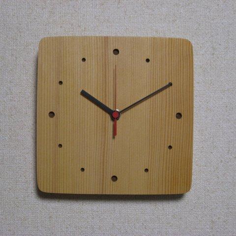 天然無垢材の壁掛け時計（木材：米唐檜）SP-004