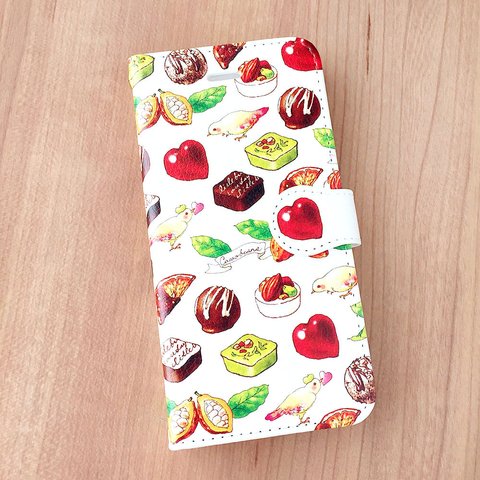 Chocolate手帳型スマホケース（iPhone/Android全機種対応）｜チョコレート バレンタイン