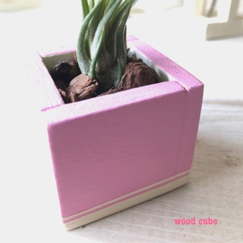 <new> wood  cube mini (桜色)