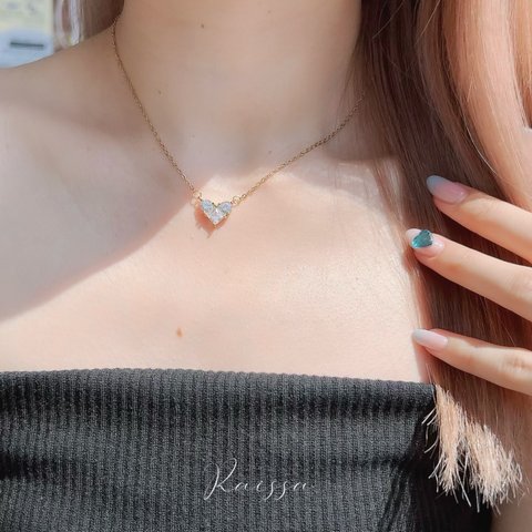  heart necklace【Raissa original】                  錆びない　金アレ対応　ネックレス　アクセサリー