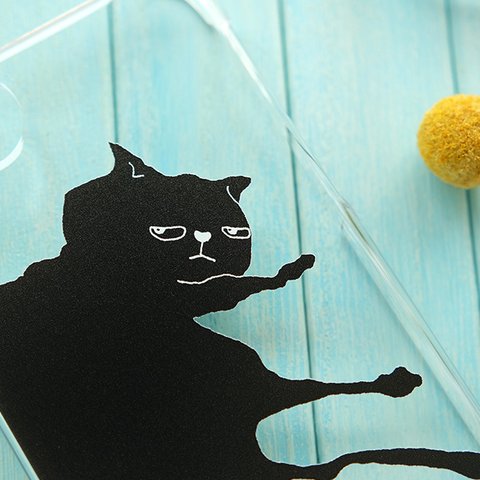 やる気のない猫 黒猫 スマホケース　　✶ ハード iPhone12 SE ✶