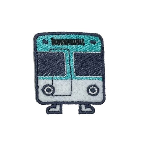 刺繡ワッペン　乗り物　電車【井の頭線 ブルーグリーン】