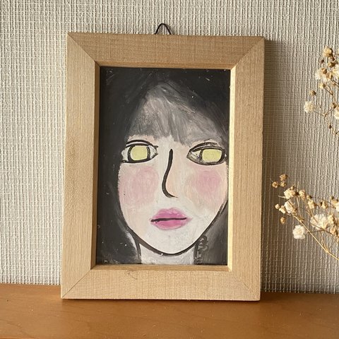 絵画。原画【黒い髪の空霊少女】