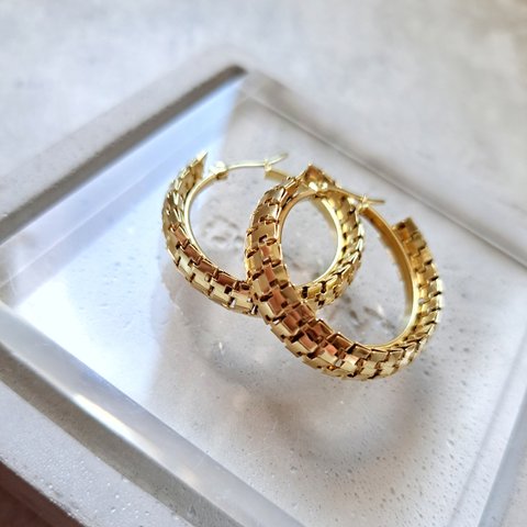 snakes　フープピアス　ステンレス