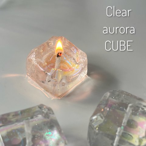 【Clear aurora CUBE】ジェルキャンドル