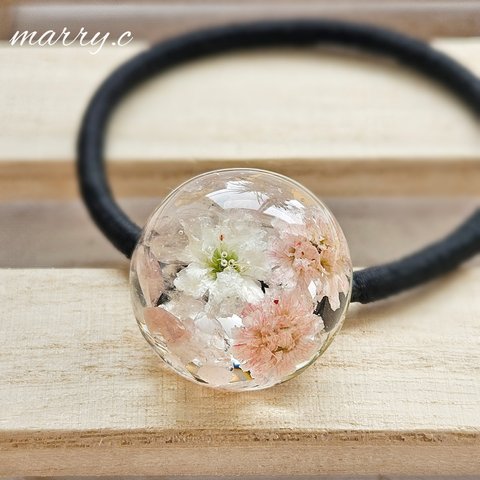 ローズクォーツ～*あめ玉ヘアゴムmarry.c's handmadeaccessory