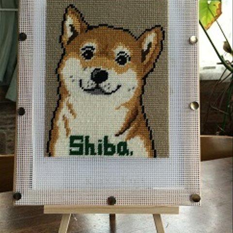 制作キット「シバ犬のタペストリー刺繍」