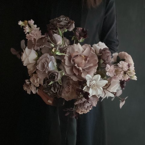 Wedding bouquet - peony - ブートニア付