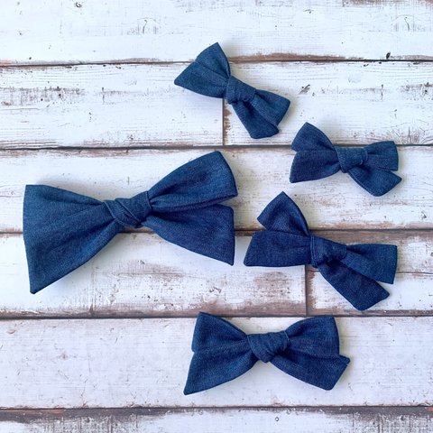 Schoolgirl bow♡Blue Denim♡