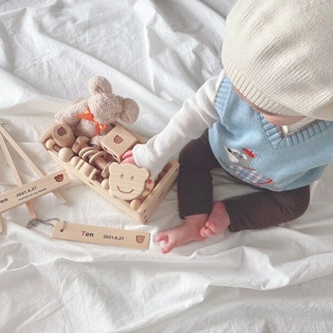 お孫さんへ♥乳児向け♥出産祝い木製おもちゃギフトセット(大)  230lab