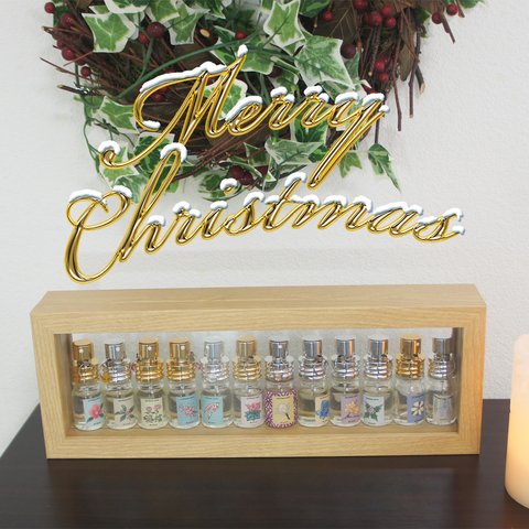 【予約限定・送料無料】 ”12香　クリスマスセット”　5ml×12本　　ディスプレイBOX付　生花の香り　アロマ香水　