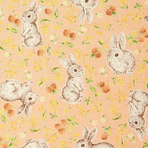 国産コットン　SEVENBERRY Forest Friends Rabbit Garden  J103