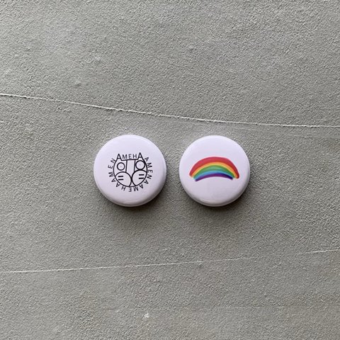 25ｍｍ缶バッジ：オリジナルロゴと虹