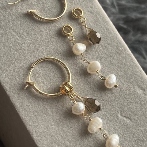 Vintage Swarovski Freshwater Pearl Custom Hoop Earrings