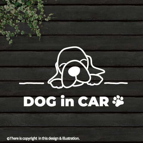 DOG IN CAR/ アメリカンコッカー【カッティングステッカー】手書きわんこ
