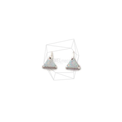 ERG-1659-R【2個入り】オパールピアス   ,Synthetic opal Post Earring