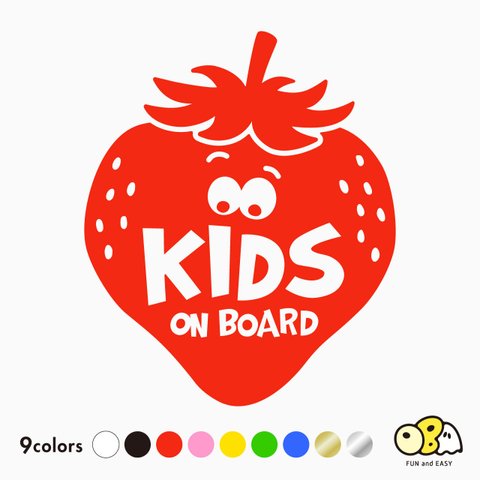 KIDS ON BOARD カーステッカー／ストロベリー カッティングステッカー 車 キッズオンボード