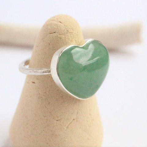 選べる アベンチュリン　Heart　Silver　Ring