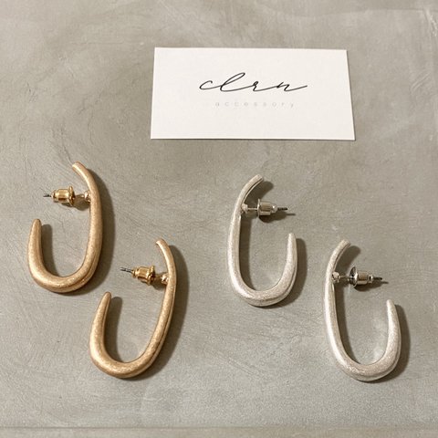 〝アレルギー対応〟オーバル　ロングピアス　フープピアス　シルバーアクセサリー　シルバーピアス　ゴールドピアス　シンプルピアス　樹脂イヤリング変更可　ベーシック　ギフト　ペア　ラッピング無料　