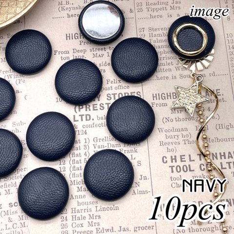 【navy】【cbtt6815】【20mm】【10個】フェイクレザーカボション  *   