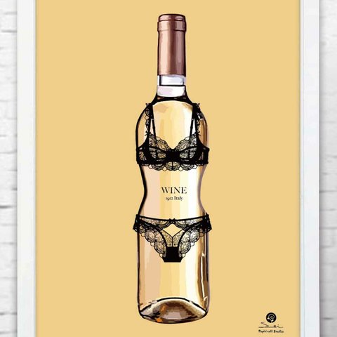 POP ART wine lingerie 8    ポスター　A4 　アートポスター　アート　アート(イラスト。グラフィック）seiで検索。595