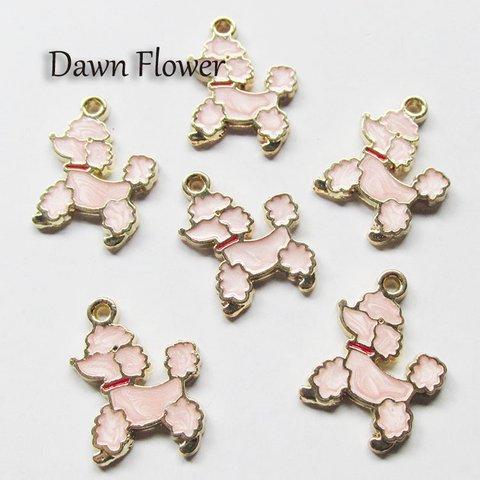 【D-0559】8pcs　プードル　20×13mm　ピンク　チャーム