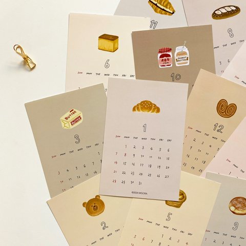 2024 original bread calendar パンと焼き菓子のカレンダー