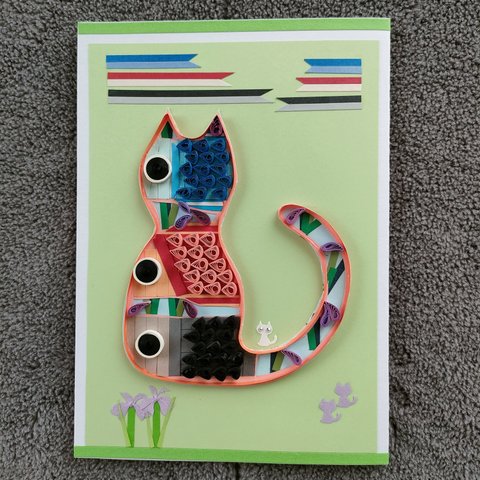 猫型子供の日こいのぼりフレームアートメッセージカード