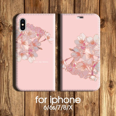 sakura2018 手帳型スマホケース　iphone6/6s/7/8/X対応