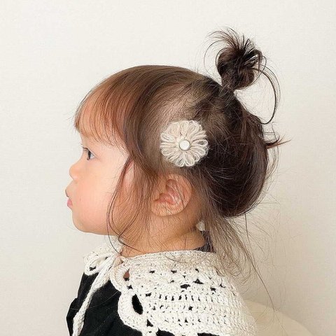  𓍱 flower hair clip　/　キッズヘアクリップ　ベビー　キッズ　ヘアクリップ　ベビーヘアクリップ　赤ちゃん　ベビーヘアアクセサリー　ヘアピン　フラワー　お花　ベビーヘアピン　花　秋冬