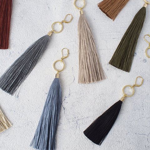 Silk long tassel ピアス/イヤリング 9color PFF7 BACCHUS.